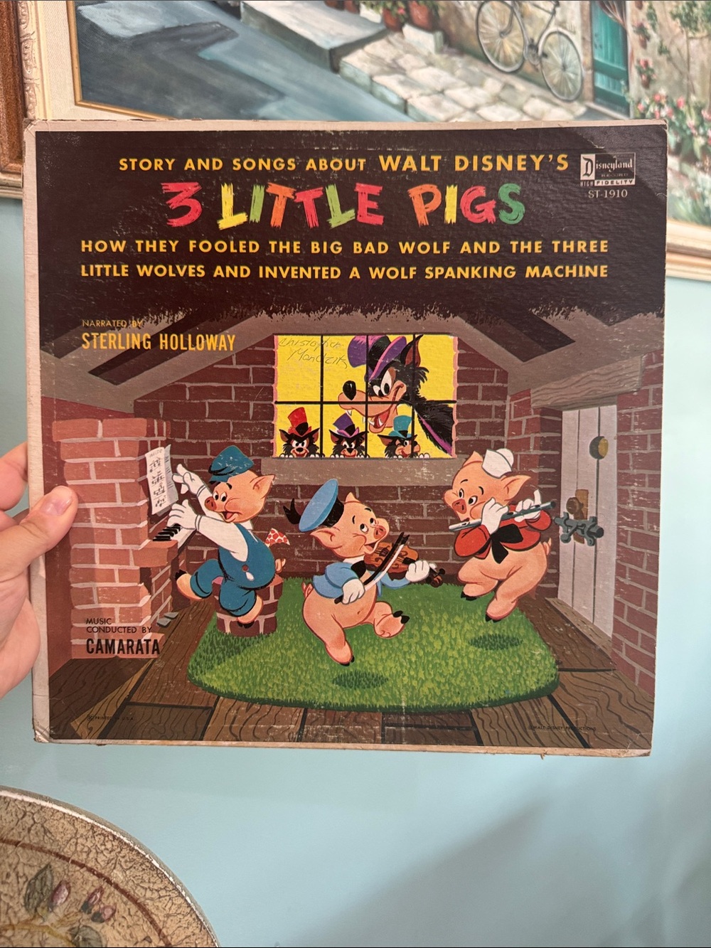 3 Little Pigs Walt Disney 33 Vinyl LP Story Songs Disneyland Records 1963 12"